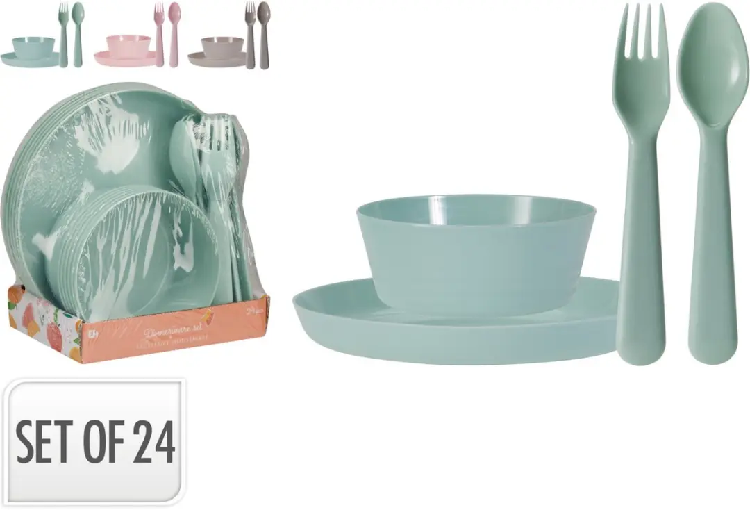 Excellent Houseware Kinderservies Set 24-delig - Mintgroen