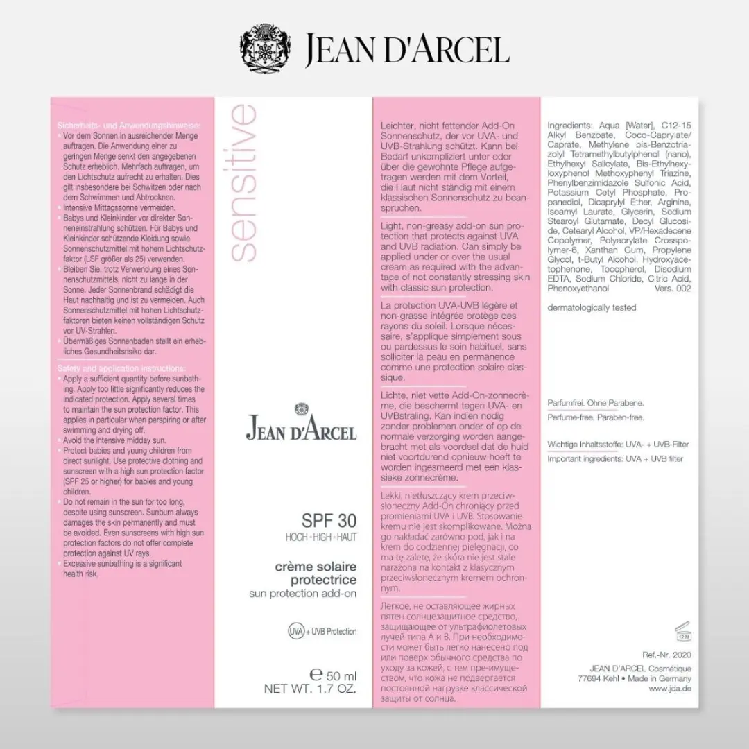 Jean D'Arcel Sensitive Zonnebrand SPF30 50ml