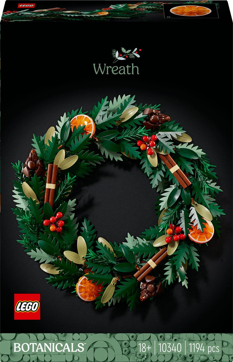 LEGO Icons Herfstkrans Bouwpakket voor Volwassenen met Bloemen - kerstdecoratie - 10340