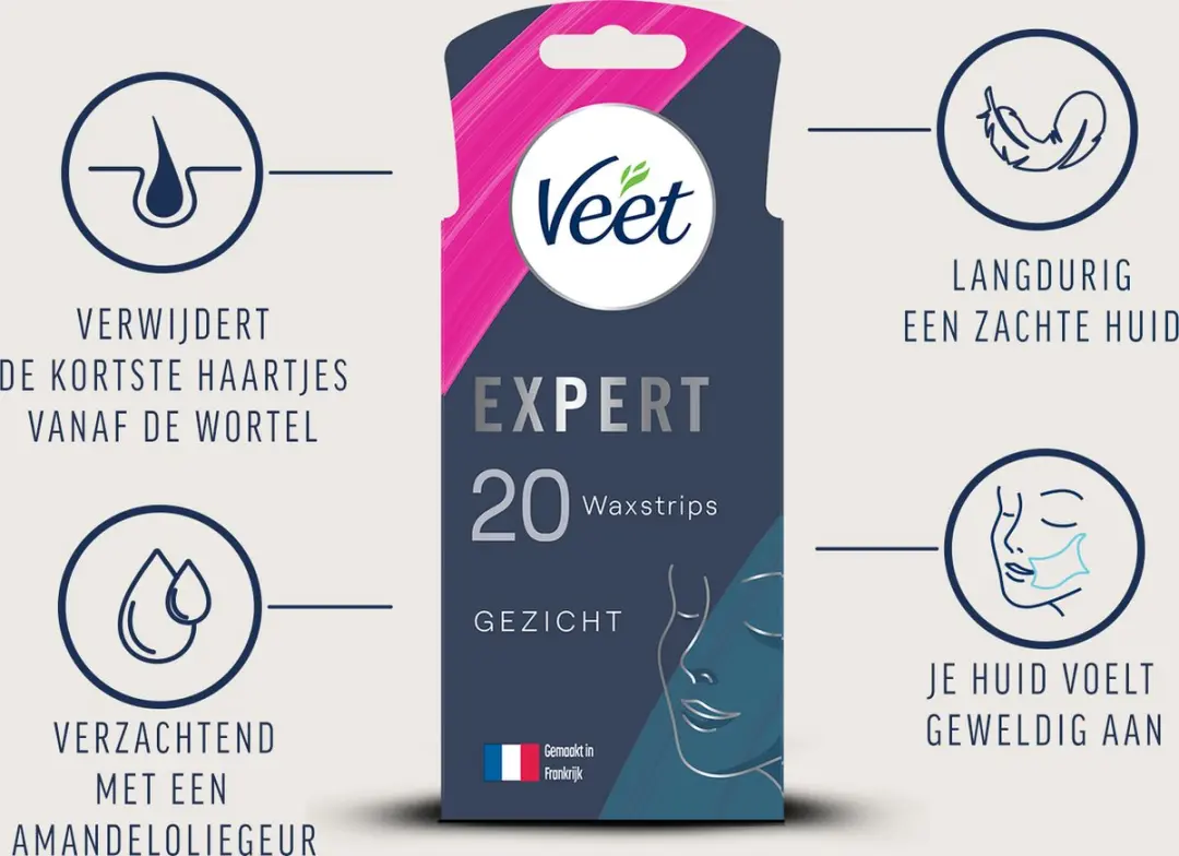 Veet Expert Koude Wasstrips Gezicht - 40 Stuks
