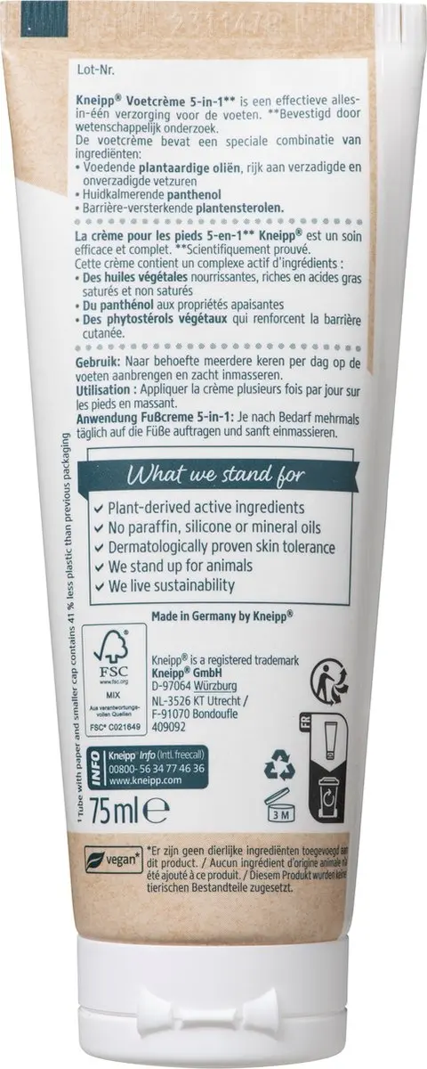 Kneipp Voetcrème 5-in-1 75ml