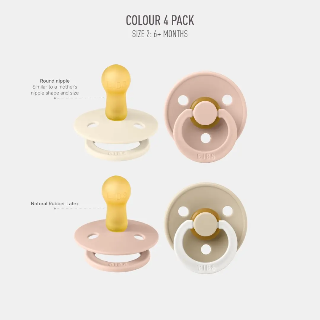 BIBS Colour Fopspeen - 4 Stuks - Blush Glow Mix