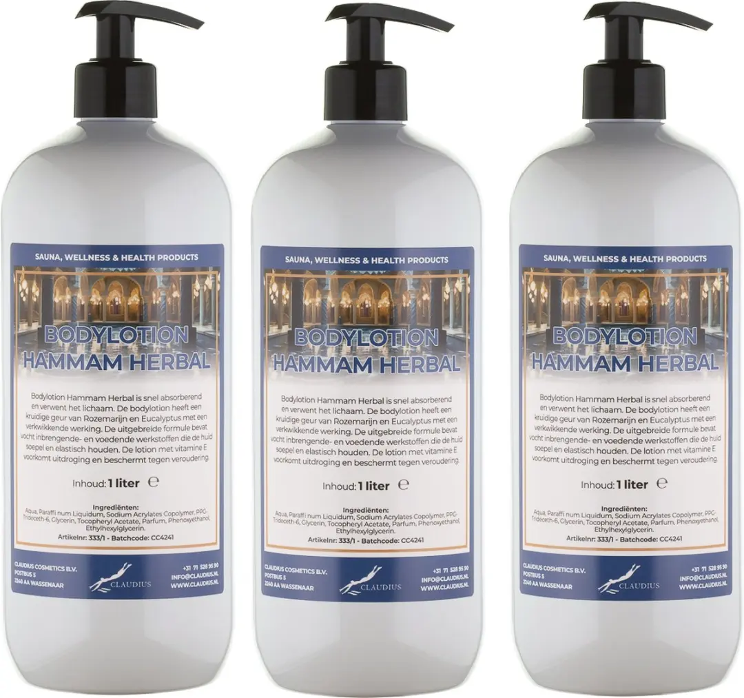 Splashbox Cosmetics Hammam Herbal Bodylotion 1L - 3 Stuks