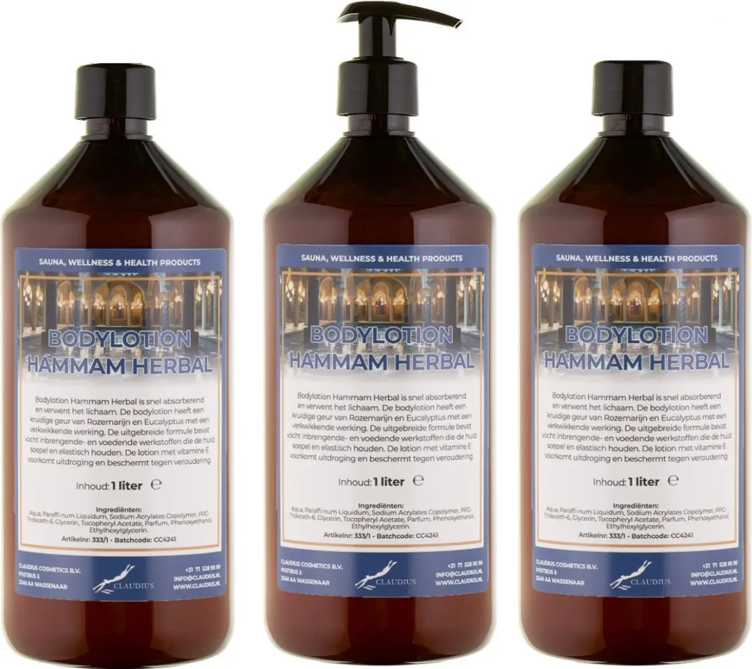 Splashbox Cosmetics Hammam Herbal Bodylotion 1L - 3 Stuks