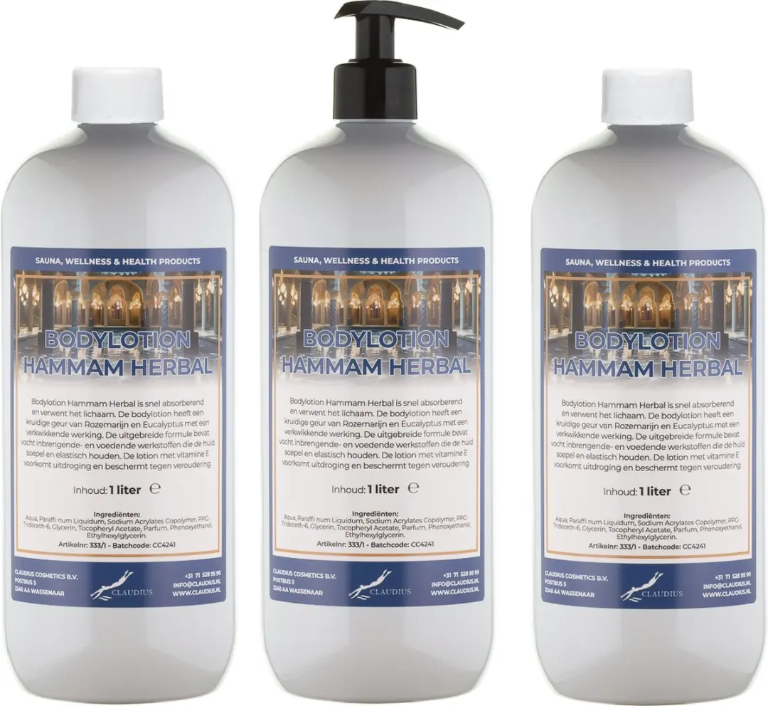 Splashbox Cosmetics Hammam Herbal Bodylotion 1L - 3 Stuks