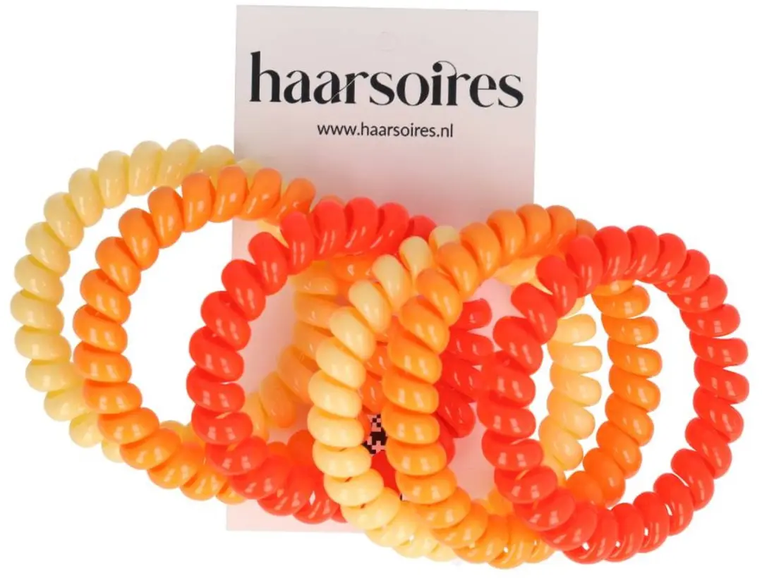 Haarsoires Invisibobble 5cm Haarelastieken - Geel/ Oranje - 6 Stuks