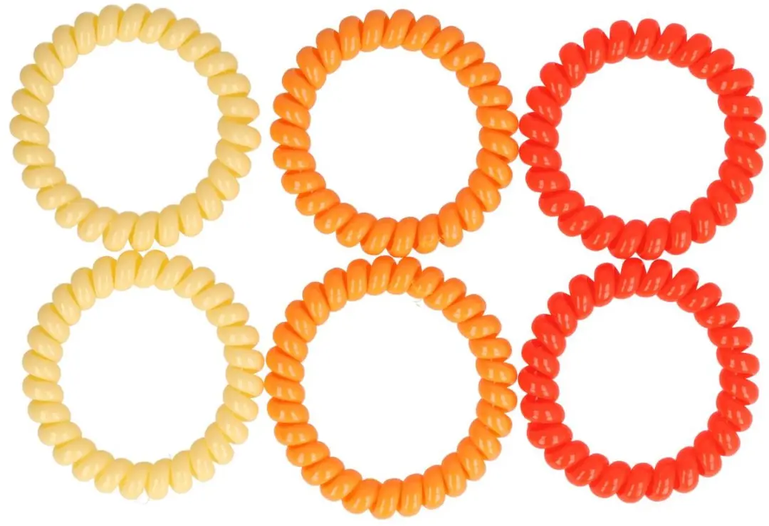 Haarsoires Invisibobble 5cm Haarelastieken - Geel/ Oranje - 6 Stuks