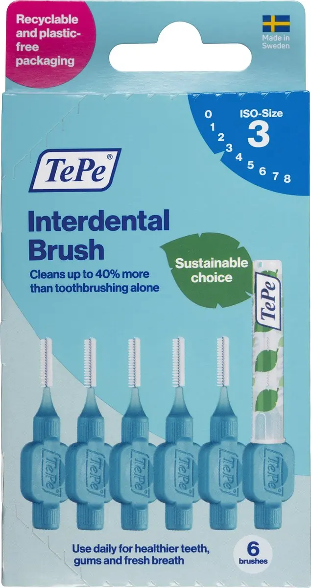 TePe Interdentale Ragers Blauw ISO 3 - 0,6mm - 6 Stuks