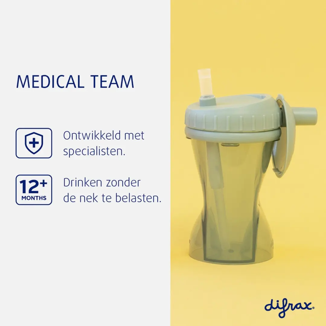 Difrax Rietjesbeker 250ml - Roze