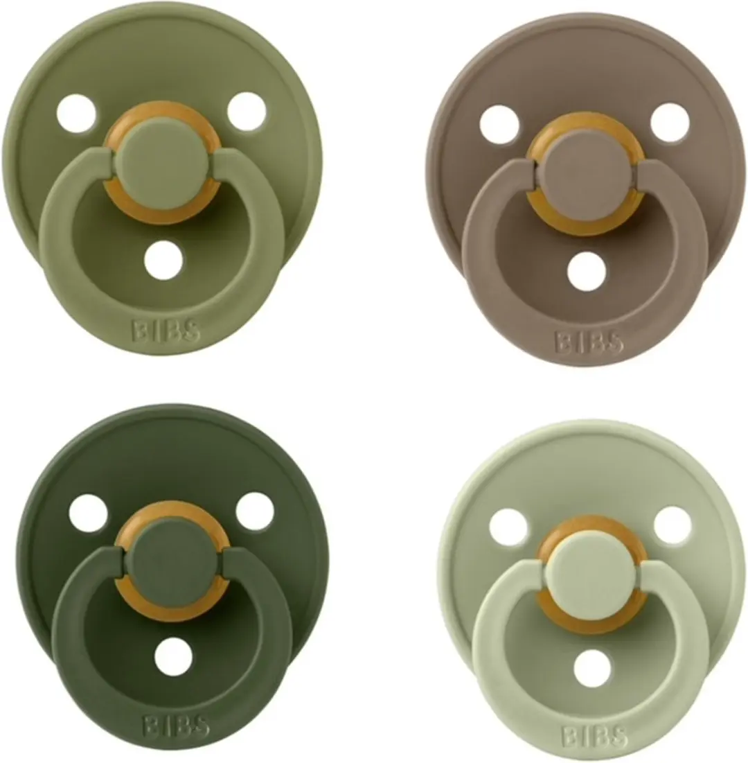 BIBS Fopspeen 0-6 Maanden Set - 4 Stuks - Hunter Green/Dark Oak/Sand/Sage