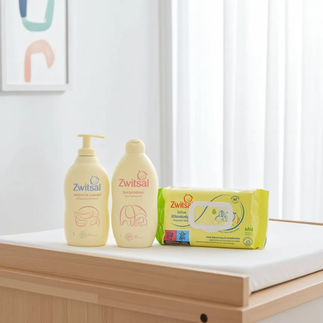 Zwitsal Baby Cadeauset - Shampoo Bodylotion Billendoekjes Geel/Wit