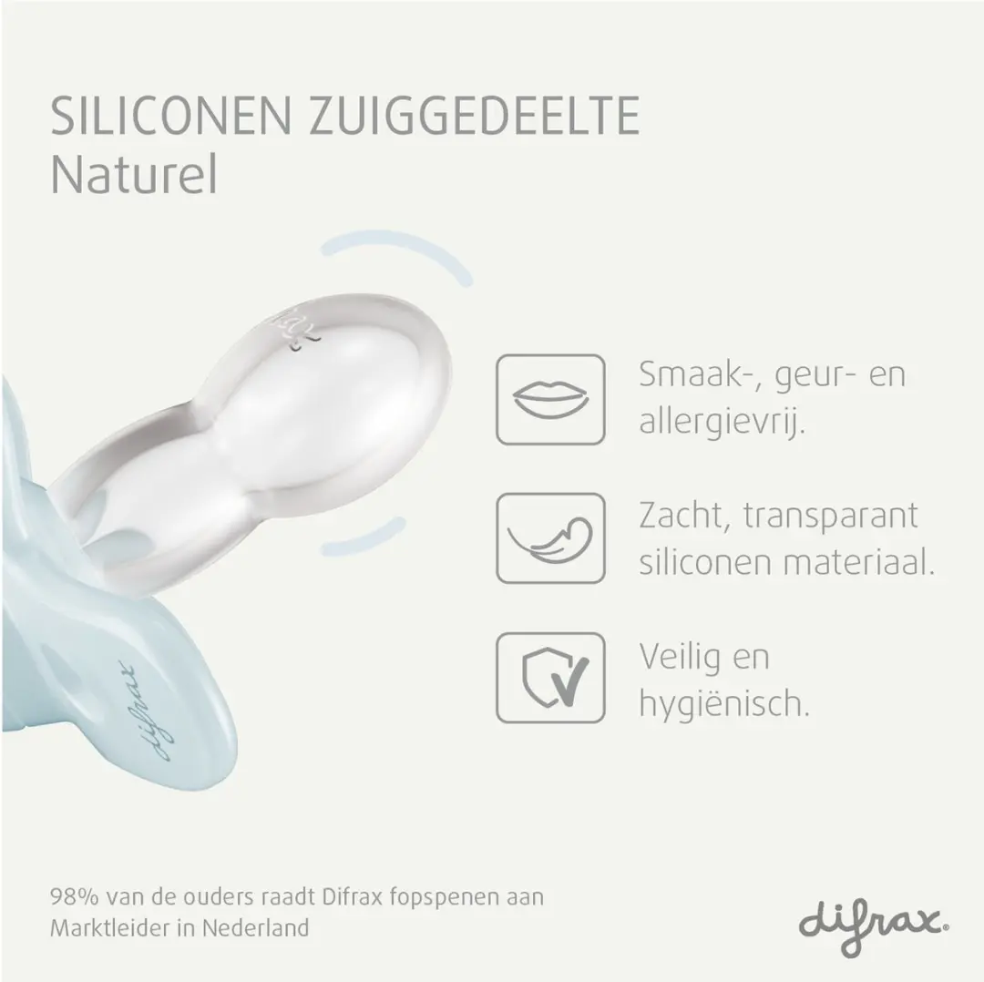 Difrax Natural Fopspeen Dino Groen - 2 Stuks