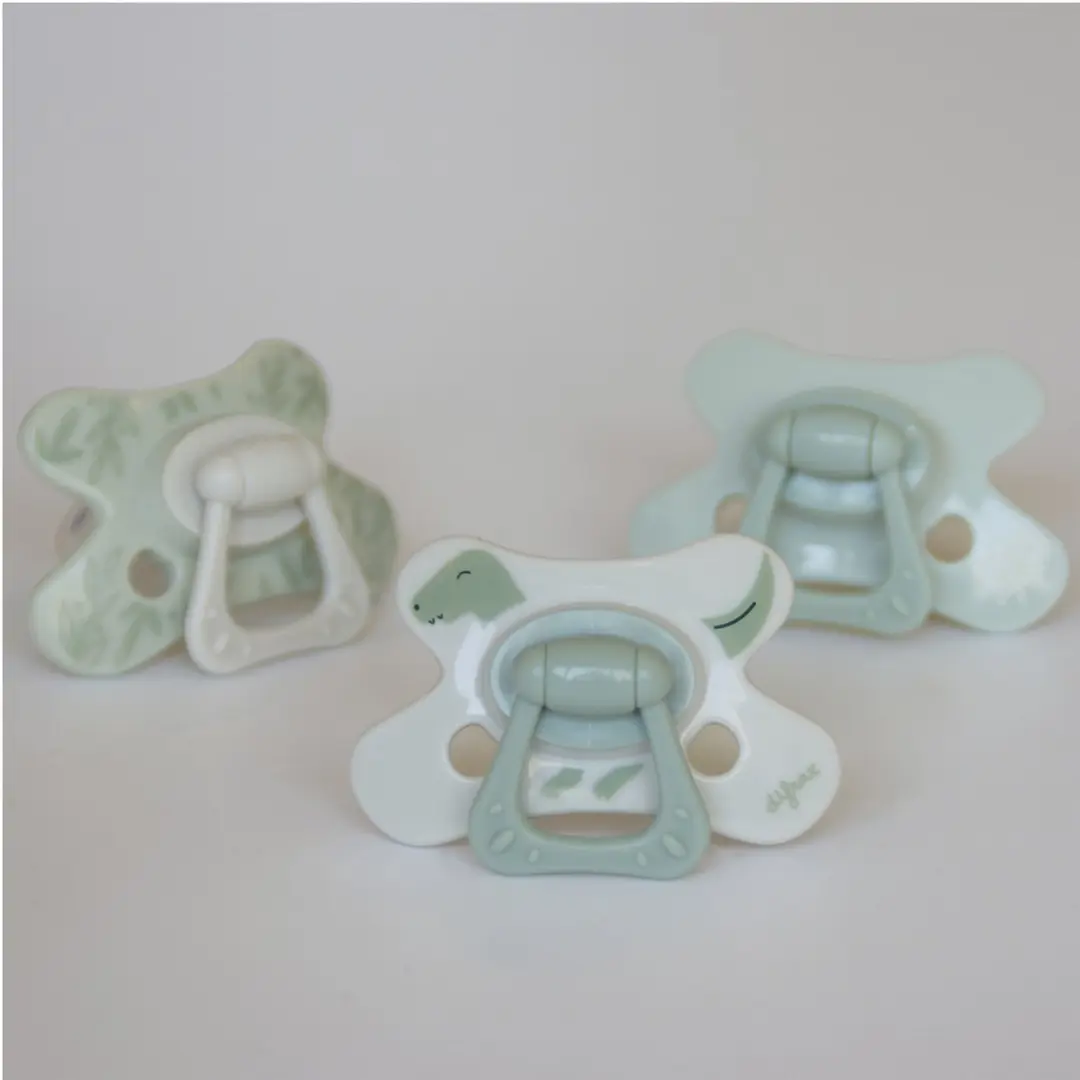 Difrax Natural Fopspeen Dino Groen - 2 Stuks