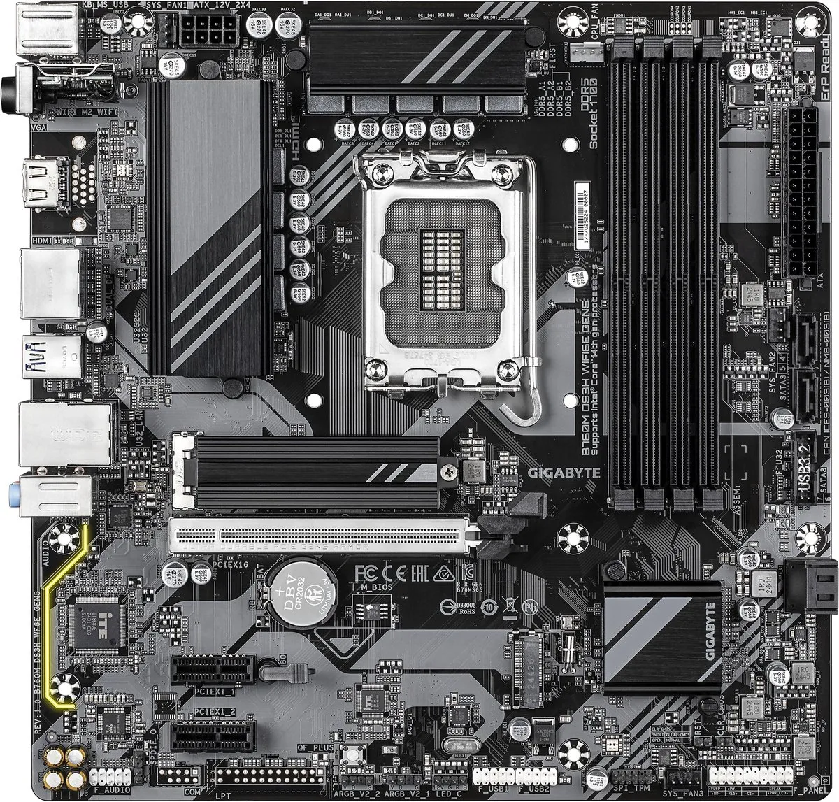 Gigabyte B760M DS3H WIFI6E GEN5 Micro-ATX Moederbord