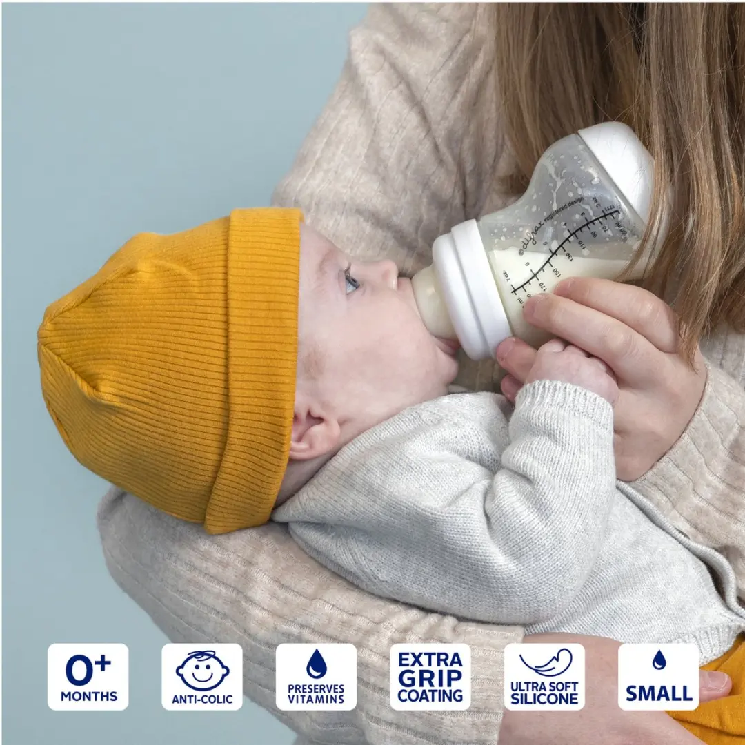 Difrax Wide Glazen S-babyfles 200ml - Wit