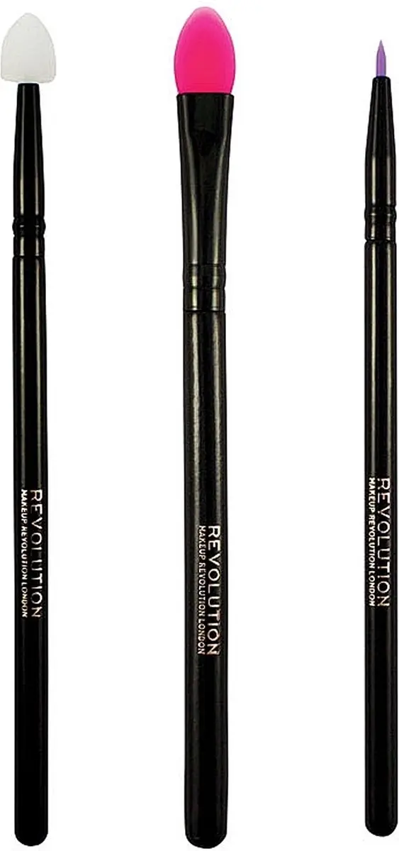 Makeup Revolution Silicone Oogborstel Set - 3 Stuks - Multicolor