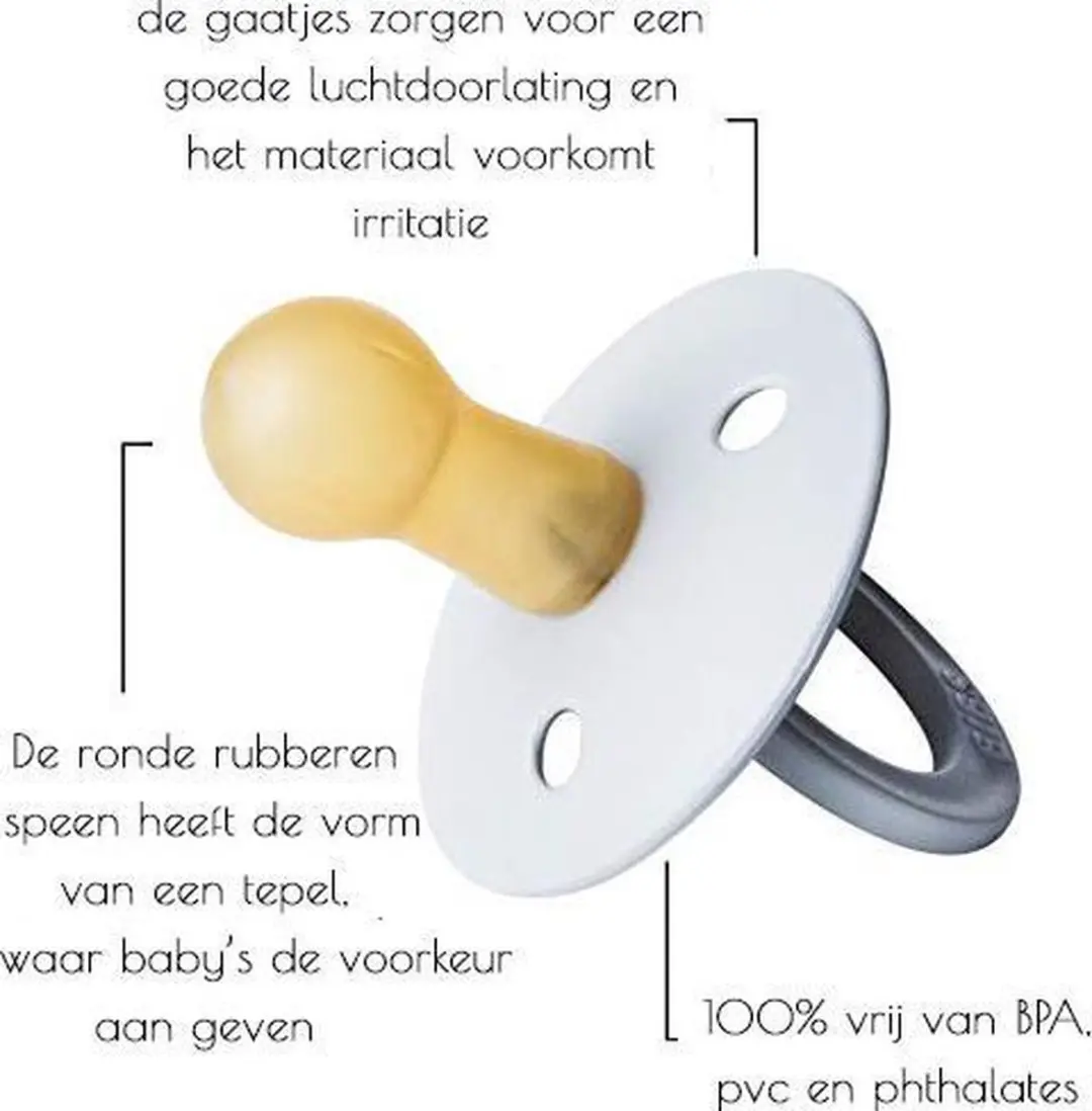 BIBS Fopspeen Natuurruber T2 - Vanilla