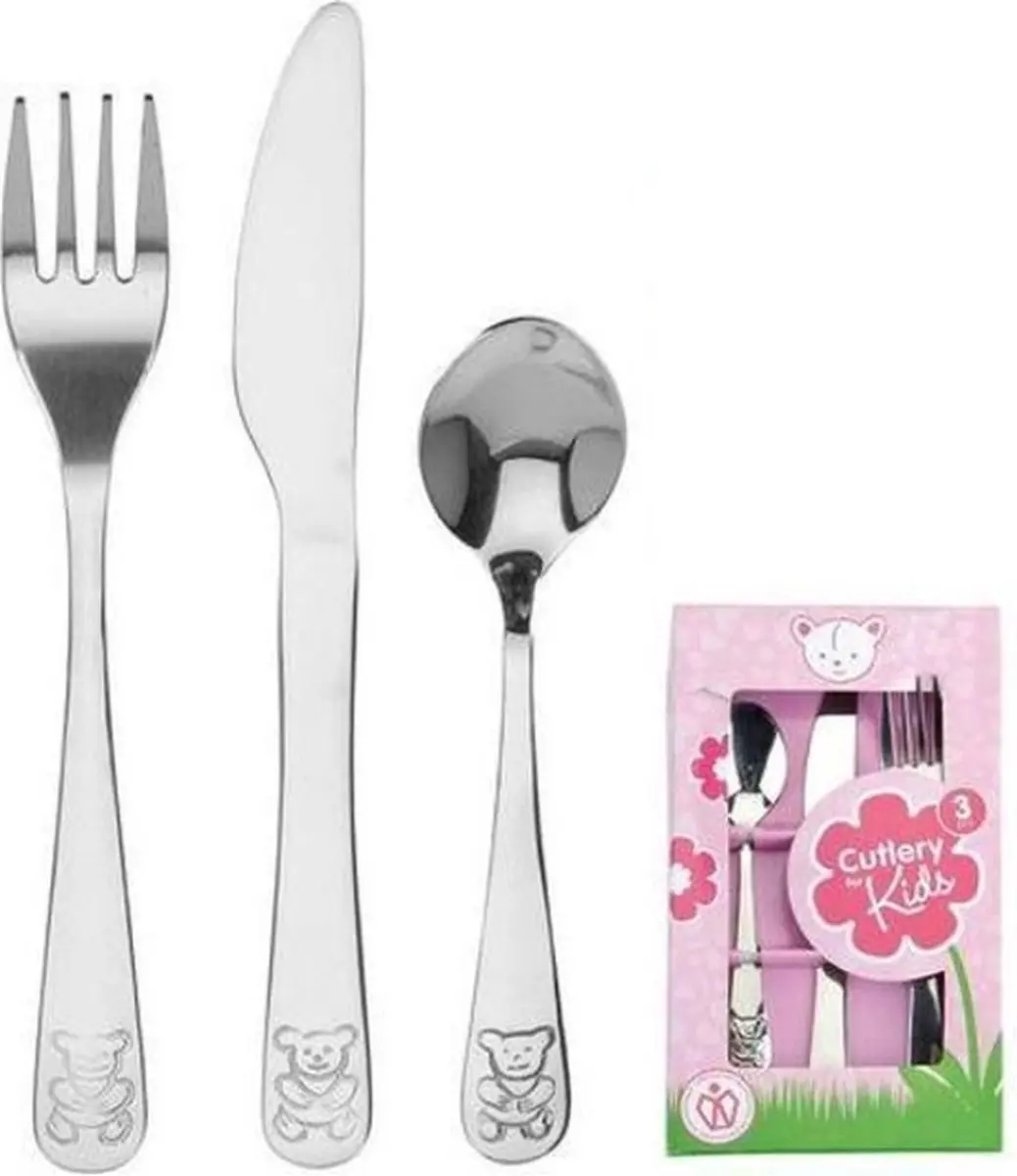 Excellent Houseware Kinderbestekset 3-delig - Roze/Blauw