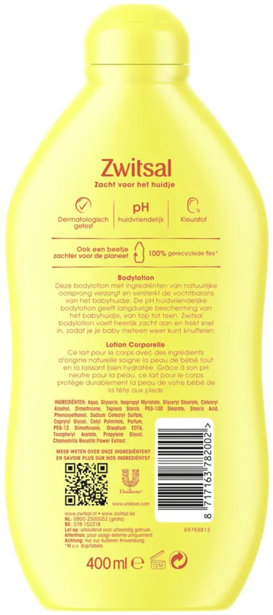 Zwitsal Baby Bodylotion 400ml - 6 Stuks