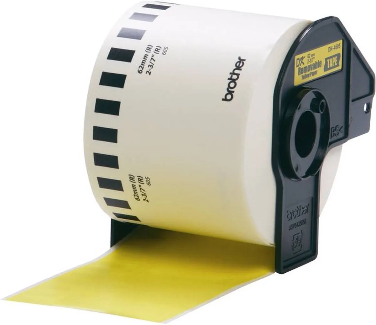 Brother DK-44605 Etikettenband 62mm - Geel - 30.48m