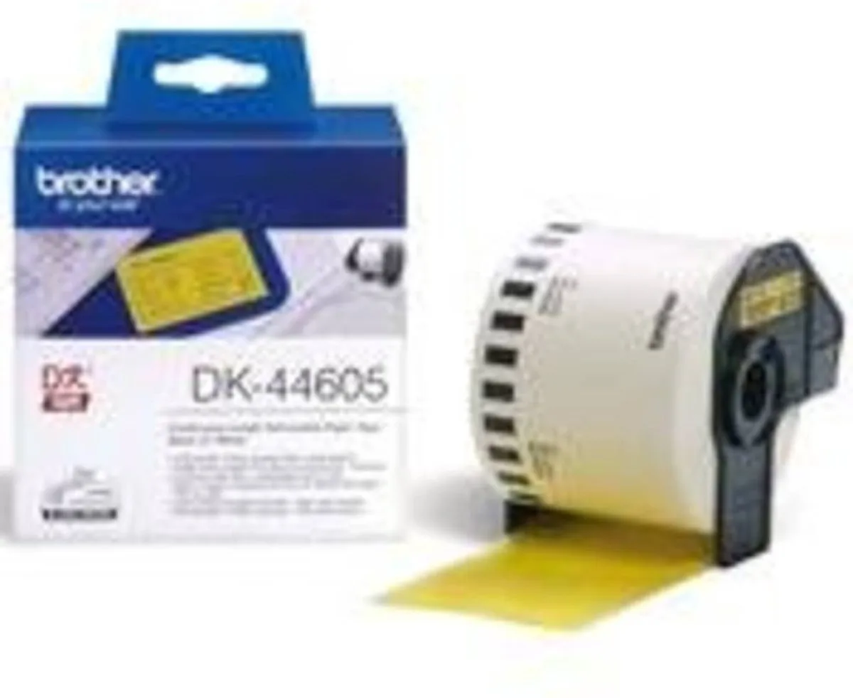 Brother DK-44605 Etikettenband 62mm - Geel - 30.48m