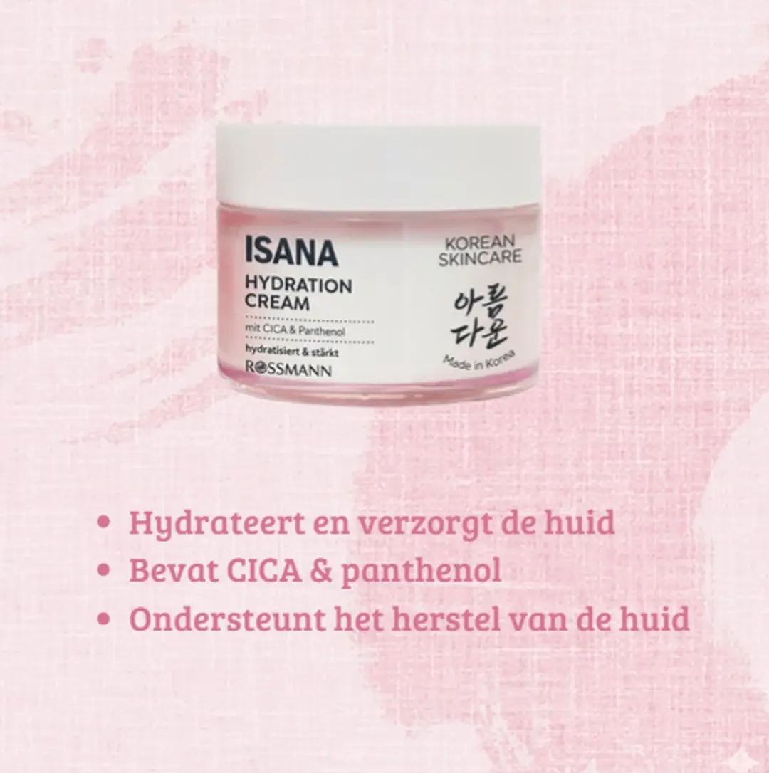 Isana Korean Skincare Hydratatiecrème 50ml - Dag & Nacht - CICA & Panthenol