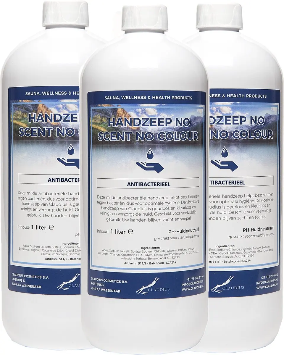 Splashbox Cosmetics Handzeep No Scent No Colour 3x1L