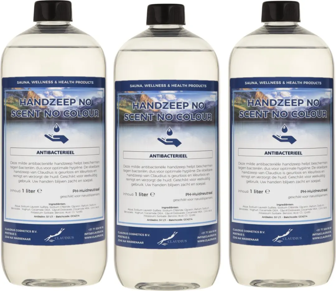 Splashbox Cosmetics Handzeep No Scent No Colour 3x1L