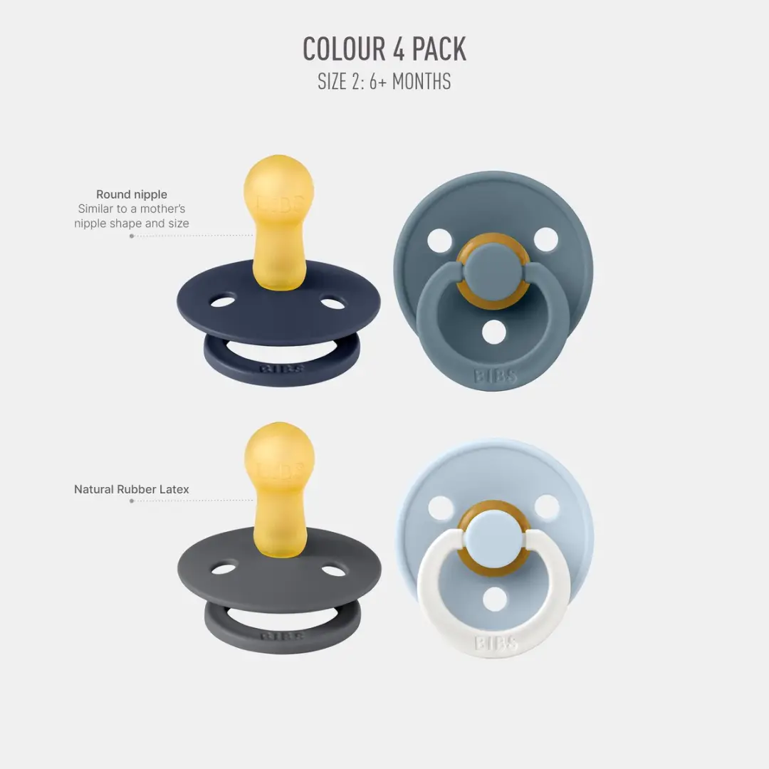 BIBS Colour Speen 4 Stuks - Petrol Glow Mix - 6-18 Maanden