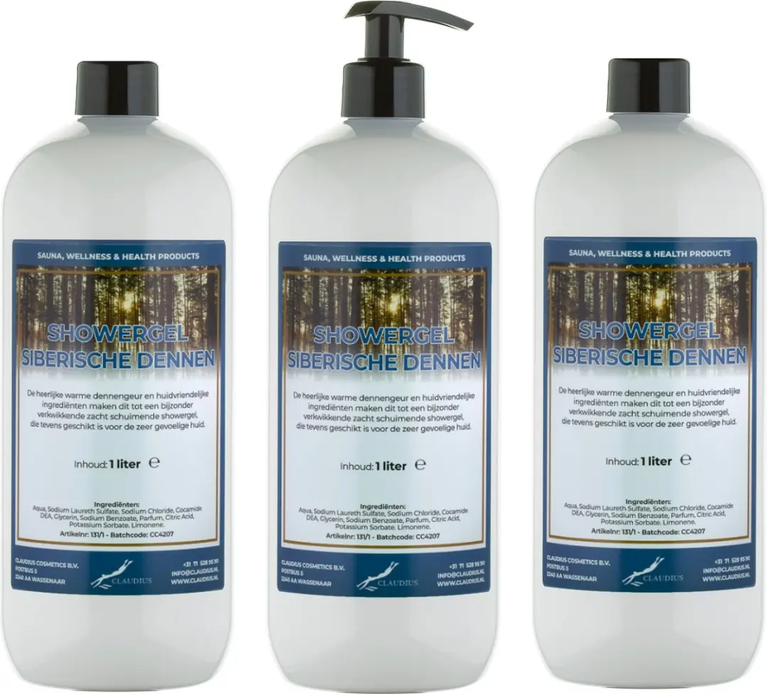 Splashbox Cosmetics Siberische Dennen Douchegel 1L - 3 Stuks