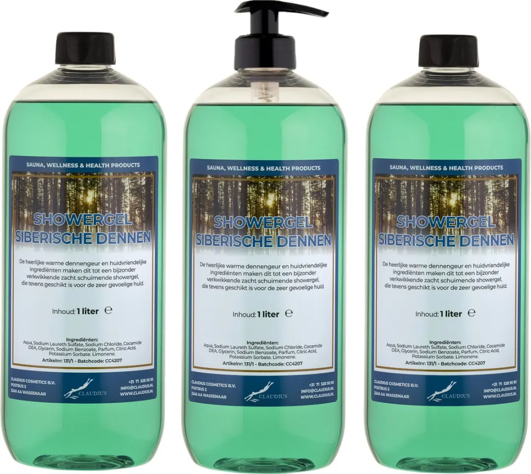Splashbox Cosmetics Siberische Dennen Douchegel 1L - 3 Stuks