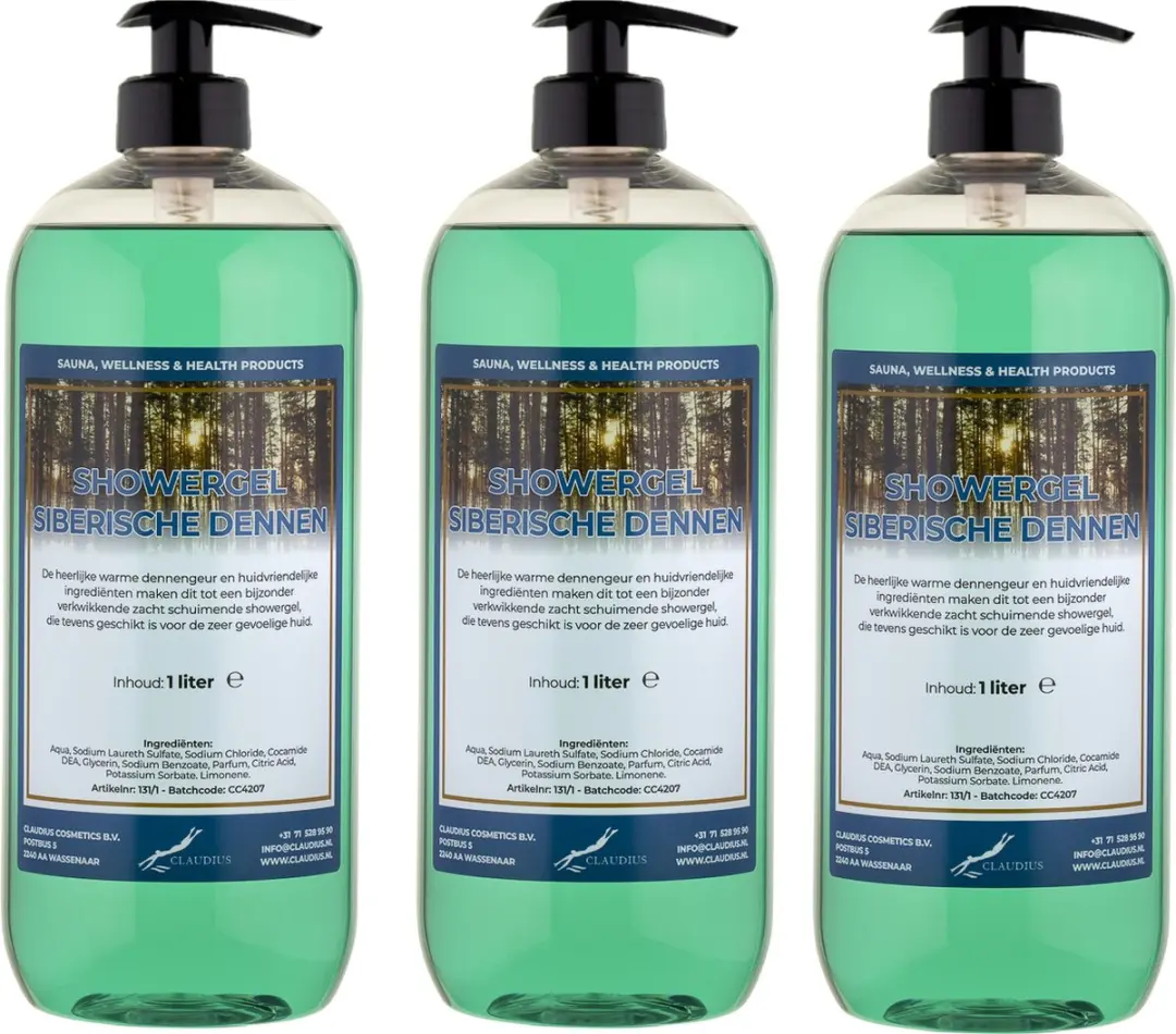 Splashbox Cosmetics Siberische Dennen Douchegel 1L - 3 Stuks