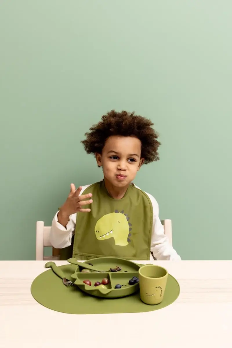 Trixie Kinderbord Mr. Dino Siliconen - Groen - Geschikt voor vaatwasser