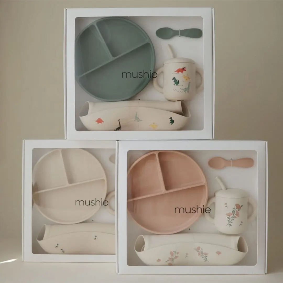 Mushie Voedingsset Peuters - 4-delig - Beige/Rozig