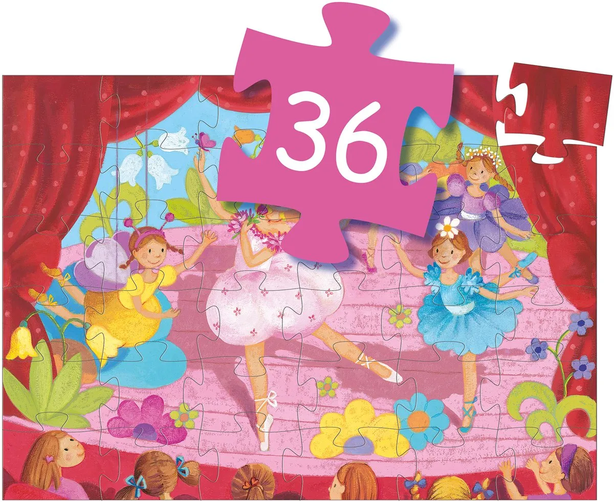 Djeco De Ballerina met de Bloem Puzzel - 36 Stuks