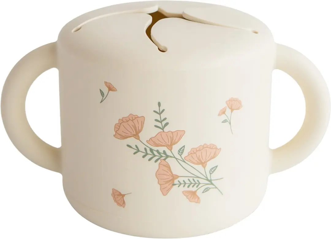 Mushie Snack Cup Roze Bloemen