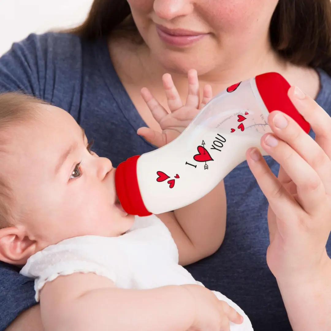 Difrax Babyfles Natural 250ml - Anti-Colic - I Love Rood