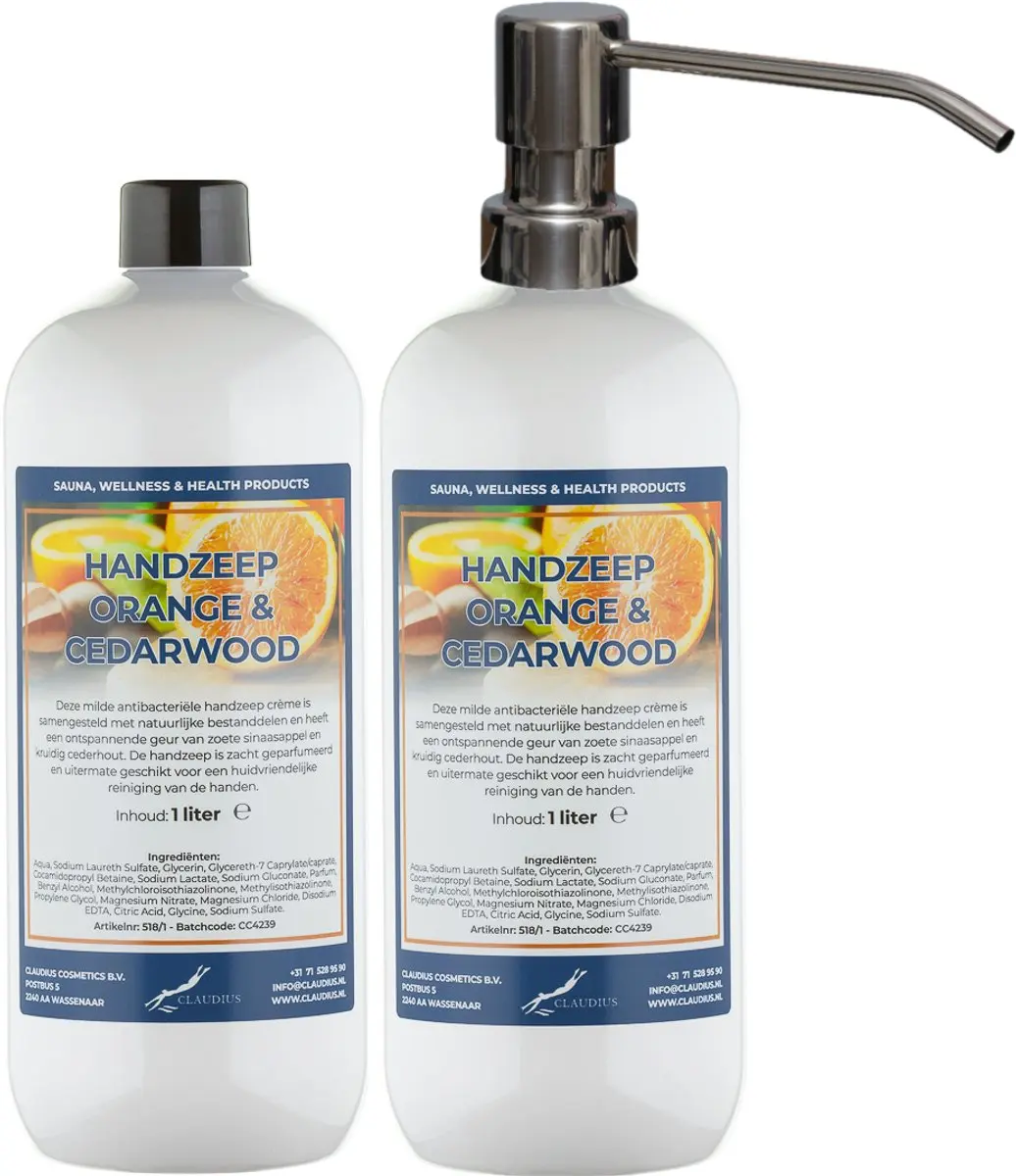 Splashbox Cosmetics Handzeep Sweet Orange & Cedarwood 2 Liter - 2x1L