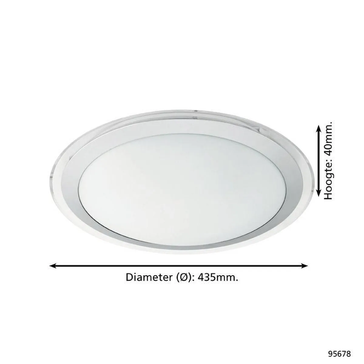 Eglo Competa 1 Wandlamp - Ø435mm - Wit/Zilver