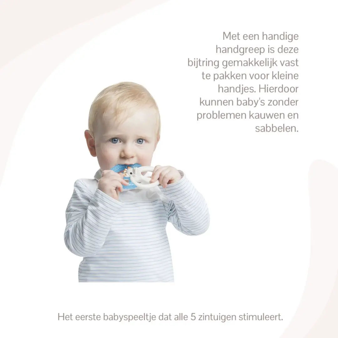 Sophie de Giraf Koelbijtring - Beige/Blauw