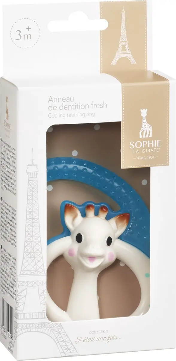 Sophie de Giraf Koelbijtring - Beige/Blauw