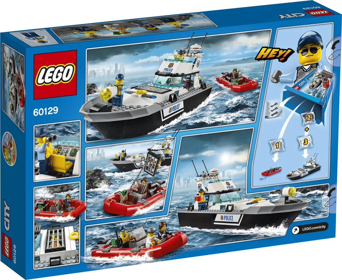 LEGO City Politie Patrouilleboot 60129 - 200 Stukken