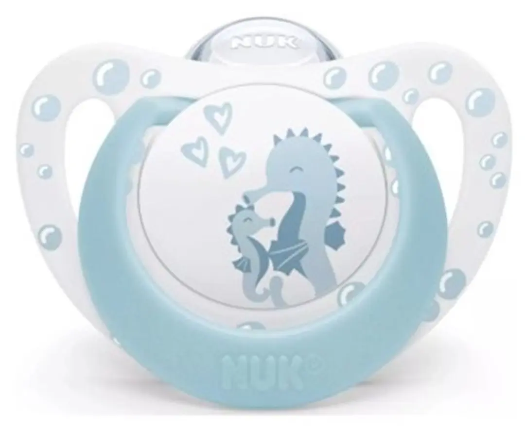 NUK First Choice Fopspeen Siliconen - 2 Stuks - Blauw/Beige