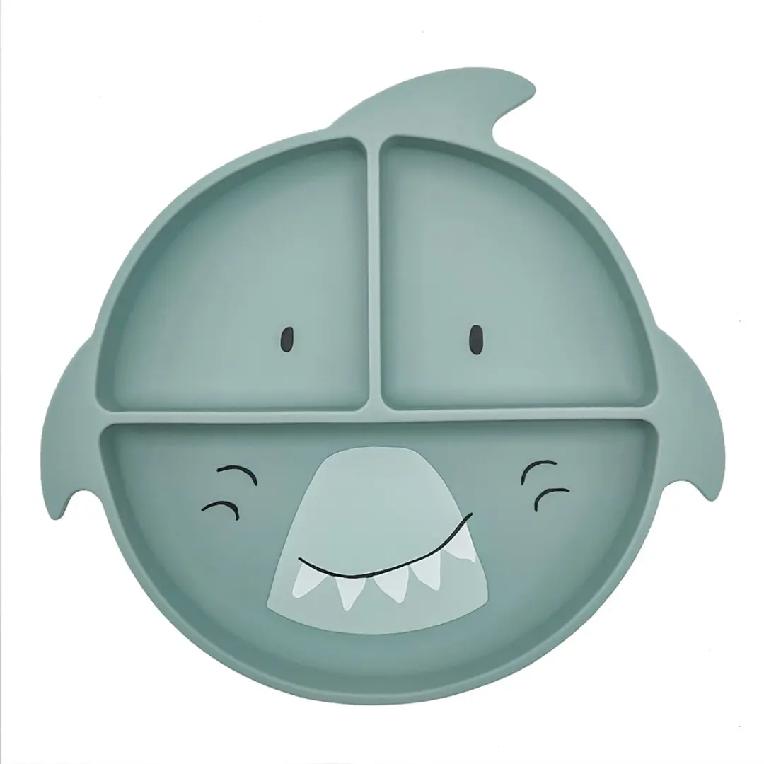 Trixie Kinderbord Mr Shark Siliconen - Blauw - 1 Stuk