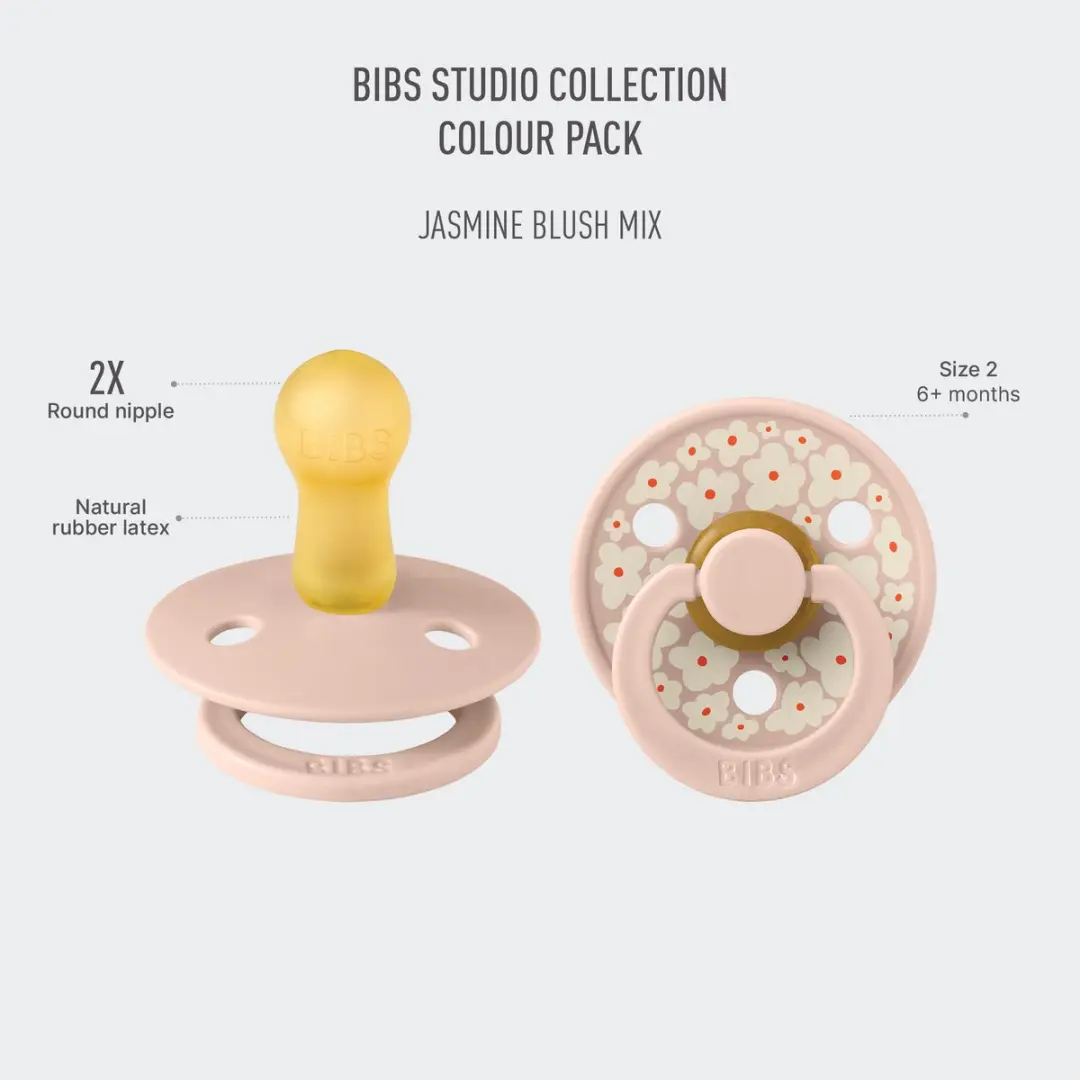 BIBS Colour Studio Speen - Maat 2 6-18m - Jasmine Blush - 2 Stuks