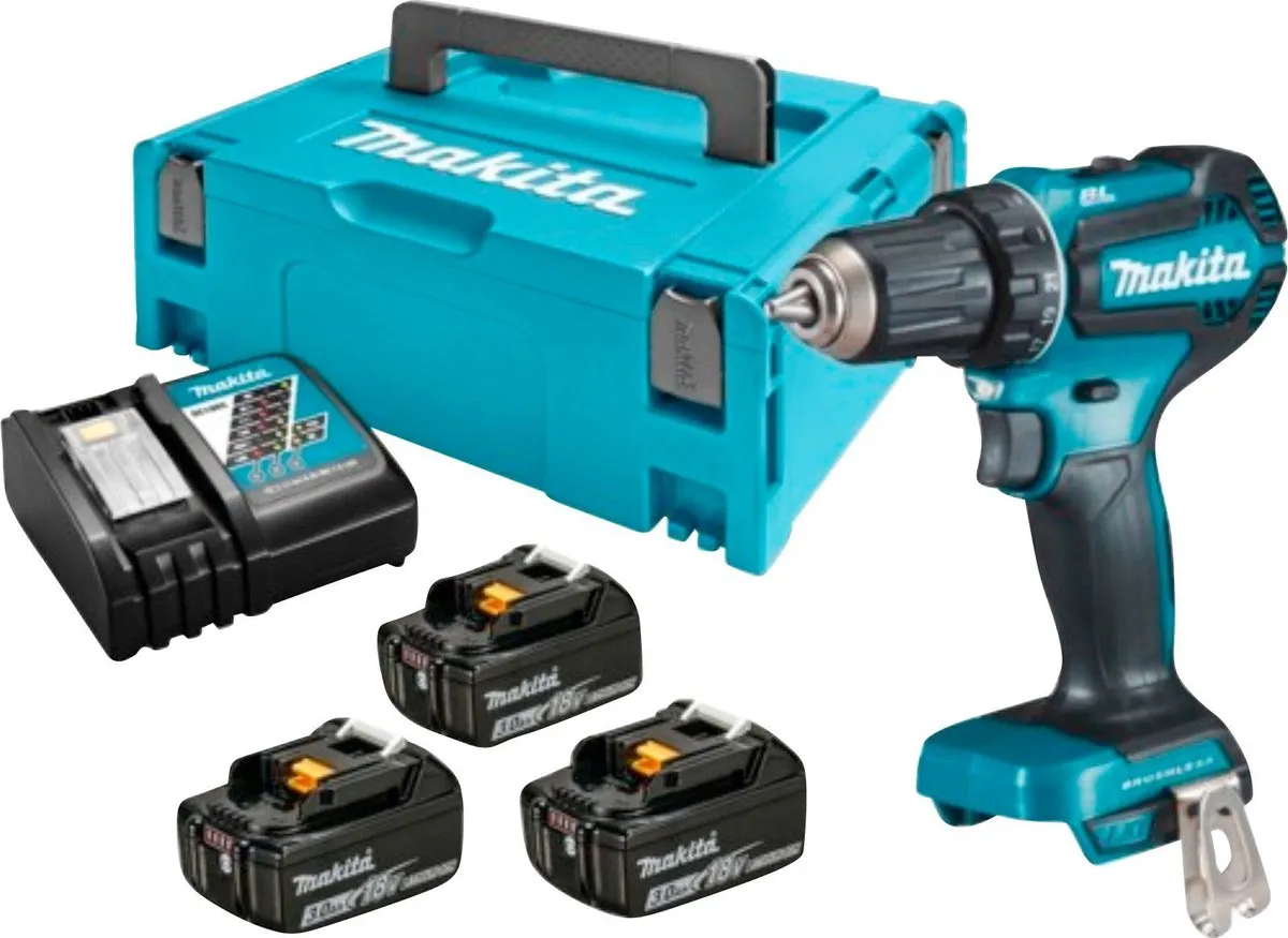 Makita DDF485RF3J Boor-schroefmachine - 3x 18V 3.0Ah Li-Ion
