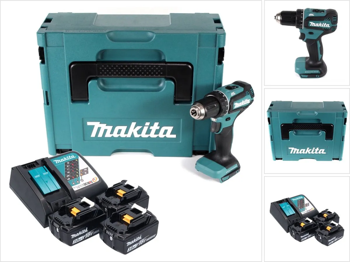 Makita DDF485RF3J Boor-schroefmachine - 3x 18V 3.0Ah Li-Ion