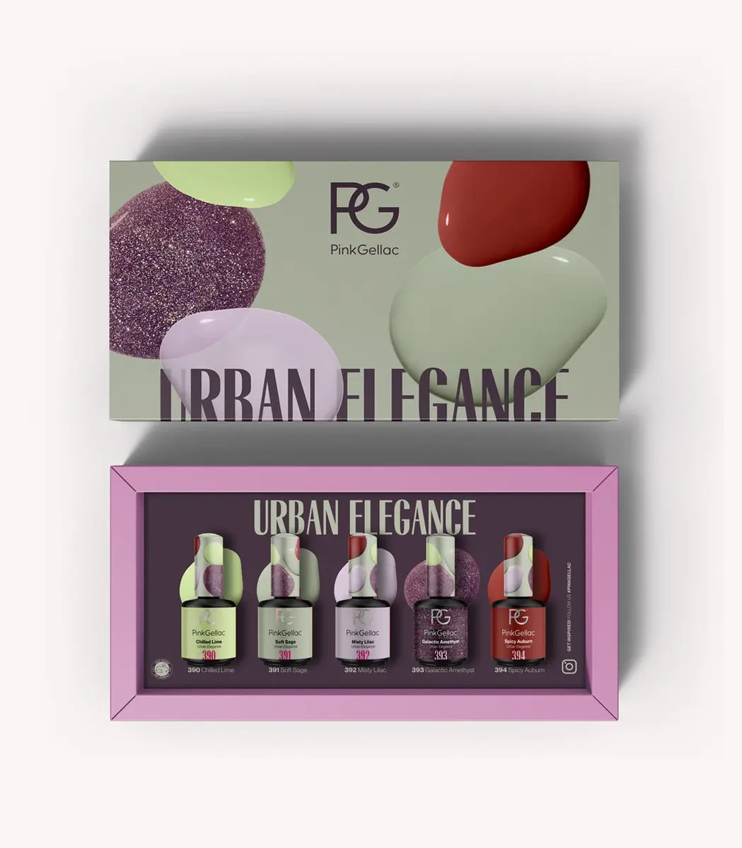 Pink Gellac Gellak Urban Elegance Set - 5 Kleuren x 15ml