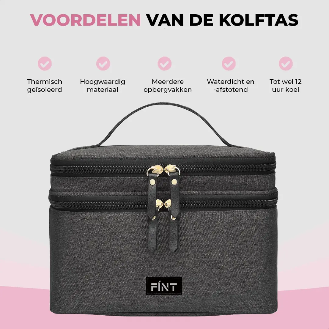 FÍNT Luxe Koeltas 6L - 12u Koeling - Zwart