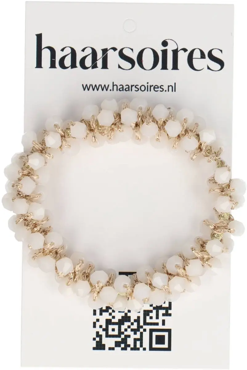 Haarsoires Haarelastiek Wit - Facetkralen